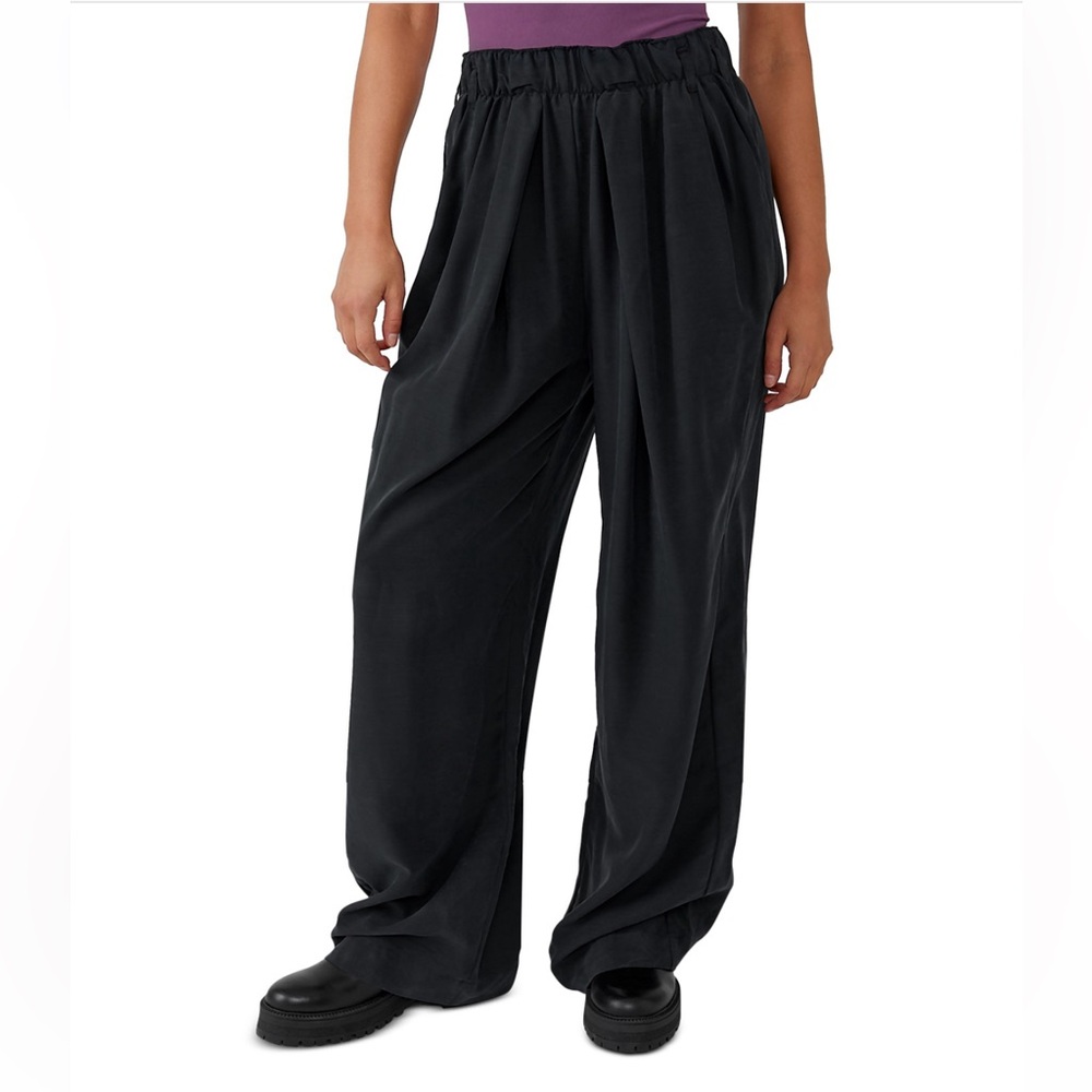 Free People Nothin’ to Say Black Wide Leg Pants